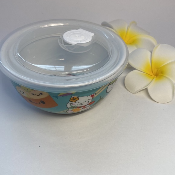 Bowl with lid  NWT!, microwaveable for lunch, food storage, Kawaii Asian design - Picture 11 of 16